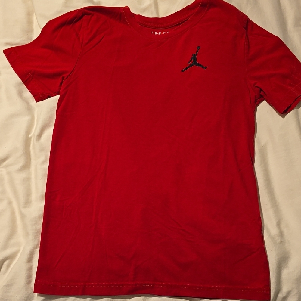 Jordan Red Short Sleeve Tee with Black Jumpman Logo